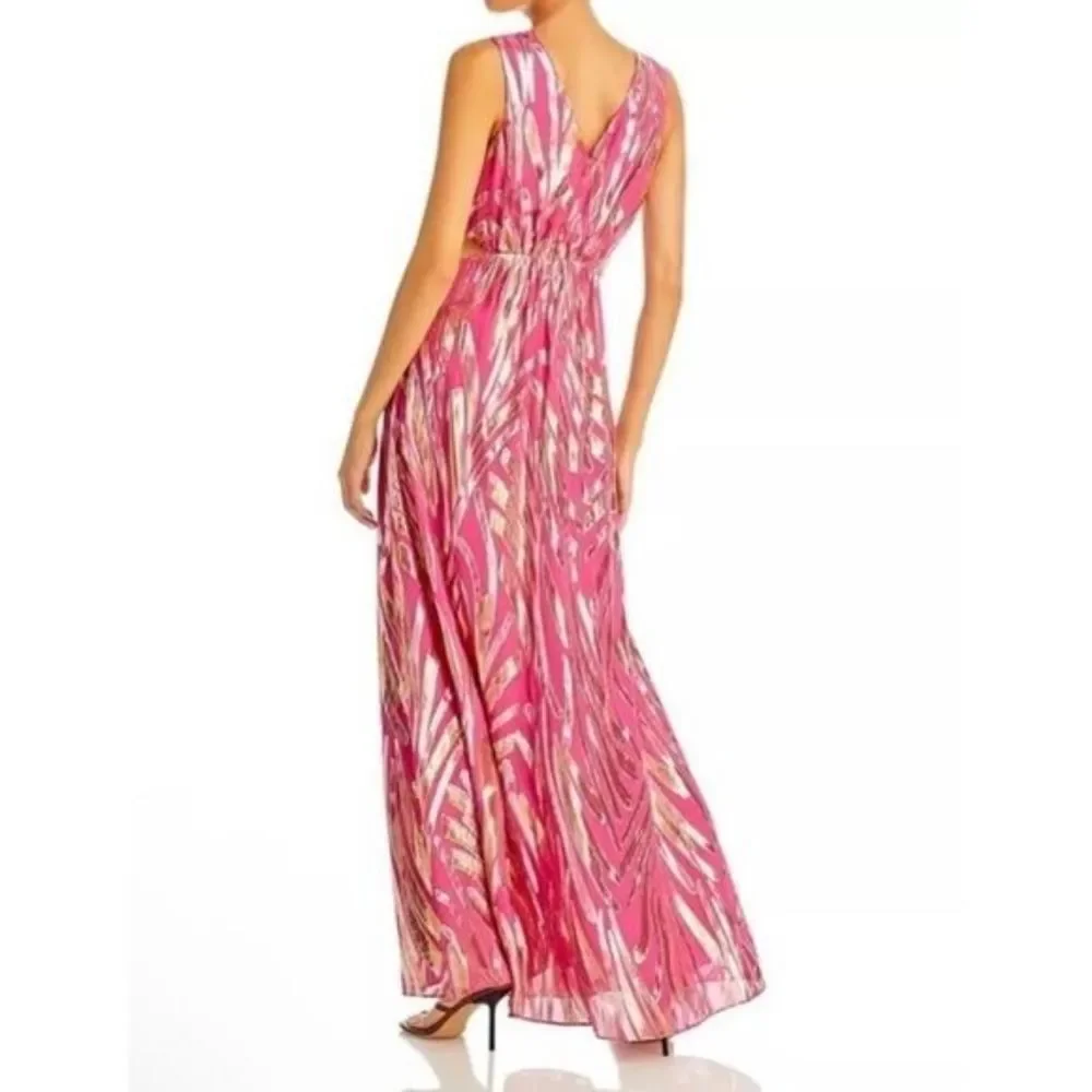 Ramy Brook Oliver cut out metallic silk blend gown dress NWT Sz 8